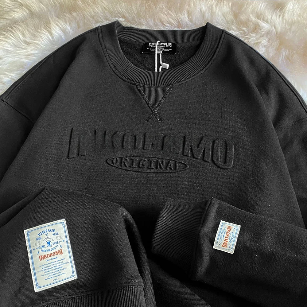 

Толстовка унисекс оверсайз с длинным рукавом и круглым вырезом, повседневная, в американском стиле, осенне-зимняя, модная, с буквенным принтом