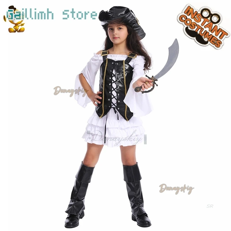 

Реквизит для розыгрыша на Хэллоуин, пиратская вечеринка, косплей, disfraz, детский пиратский ролевой костюм для маленьких девочек, карнавальный костюм disfraz