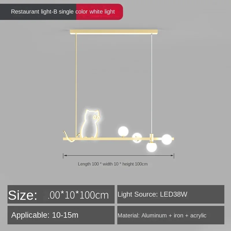 SANDYHA Nordic Criativo Gatinho Lustres de Alumínio Nova Lâmpada Pingente para Sala de Jantar Mesa Decoração de Casa Luminárias