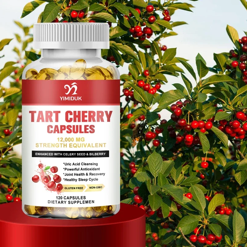 

Organic Tart Cherries Capsules For Joint Health, Sleep Support & Balanced Inflammation Enhance Physical & Mental Health