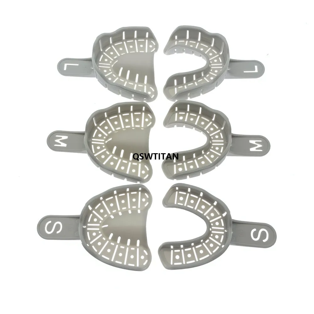 6Pcs/set Dental Impression Trays Plastic Materials Teeth Holder Dental Central Supply For Oral Tools