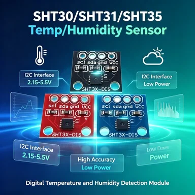 SHT30 SHT31 SHT35 I2C Temperature Humidity Sensor, High Precision, 3.3V/5V Compatible