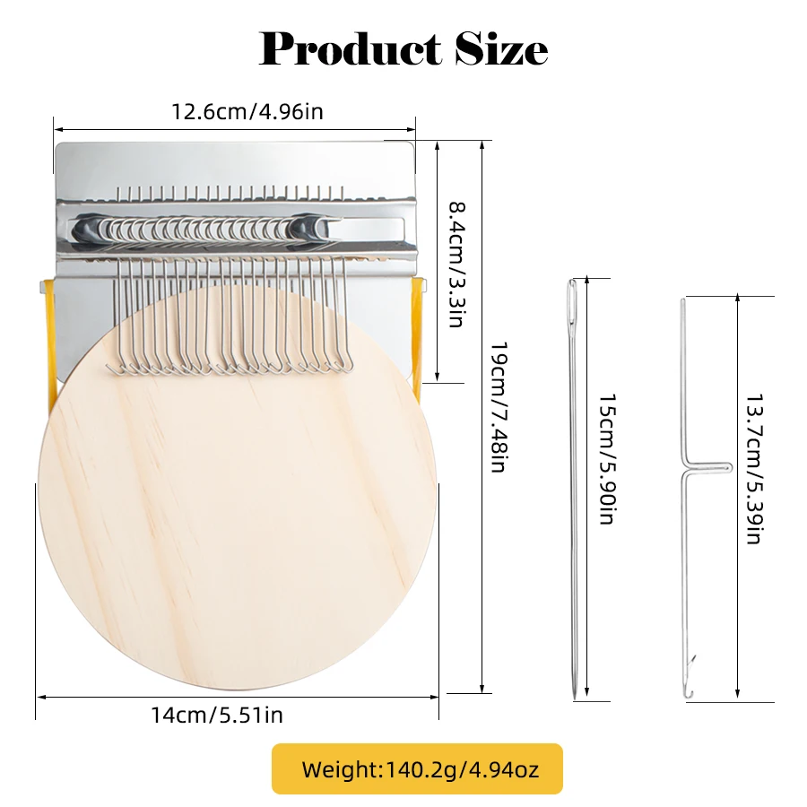 XUQIAN 21 Hooks Loom Speedweve Type Weave Tool Wooden Weaving Loom Kit Convenient Darning Loom Mending Loom Knitting Loom