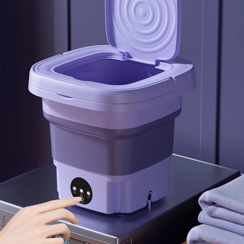 12V เครื่องซักผ้าแบบพกพา 8L เครื่องซักผ้าพับ Spin Dryer ชุดชั้นในถุงเท้าเครื่องซักผ้า Travel เครื่องมือทําความสะอาด EU