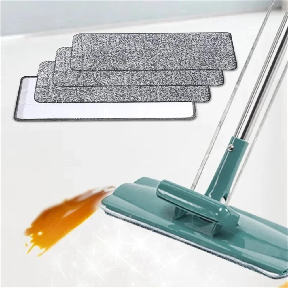 3-12pcs Microfiber Mop Pad Replacement Head Floor Cleaning Cloth Pads Flat Squeeze Hand Free Wringing Tools for Home, Kitchen