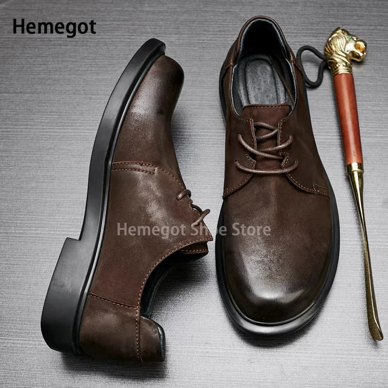 

Coffee/black Leather Shoes Lace-Up Casual Shoes Low-Cut Classic Style Handmade Board Shoes Designer Style Newest Men's Shoes