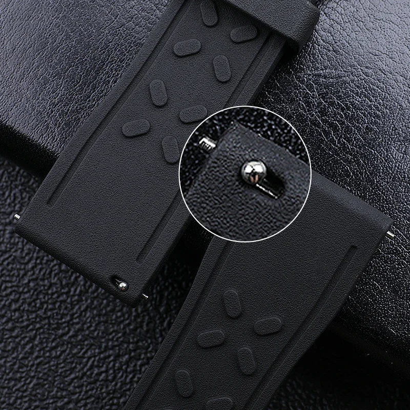 ソフト防水天然ゴム製時計バンド,シェルフストラップ,大型パイロットトップガン,20mm, 21mm, 22mm