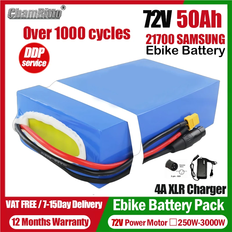 

72 В Bafang 3000 Вт Аккумулятор для электрического велосипеда 72 В 20 Ач 30 Ач 40 Ач 50 Ач Электрический велосипед 84 В 5000 Вт Литиевая батарея 2000 Вт