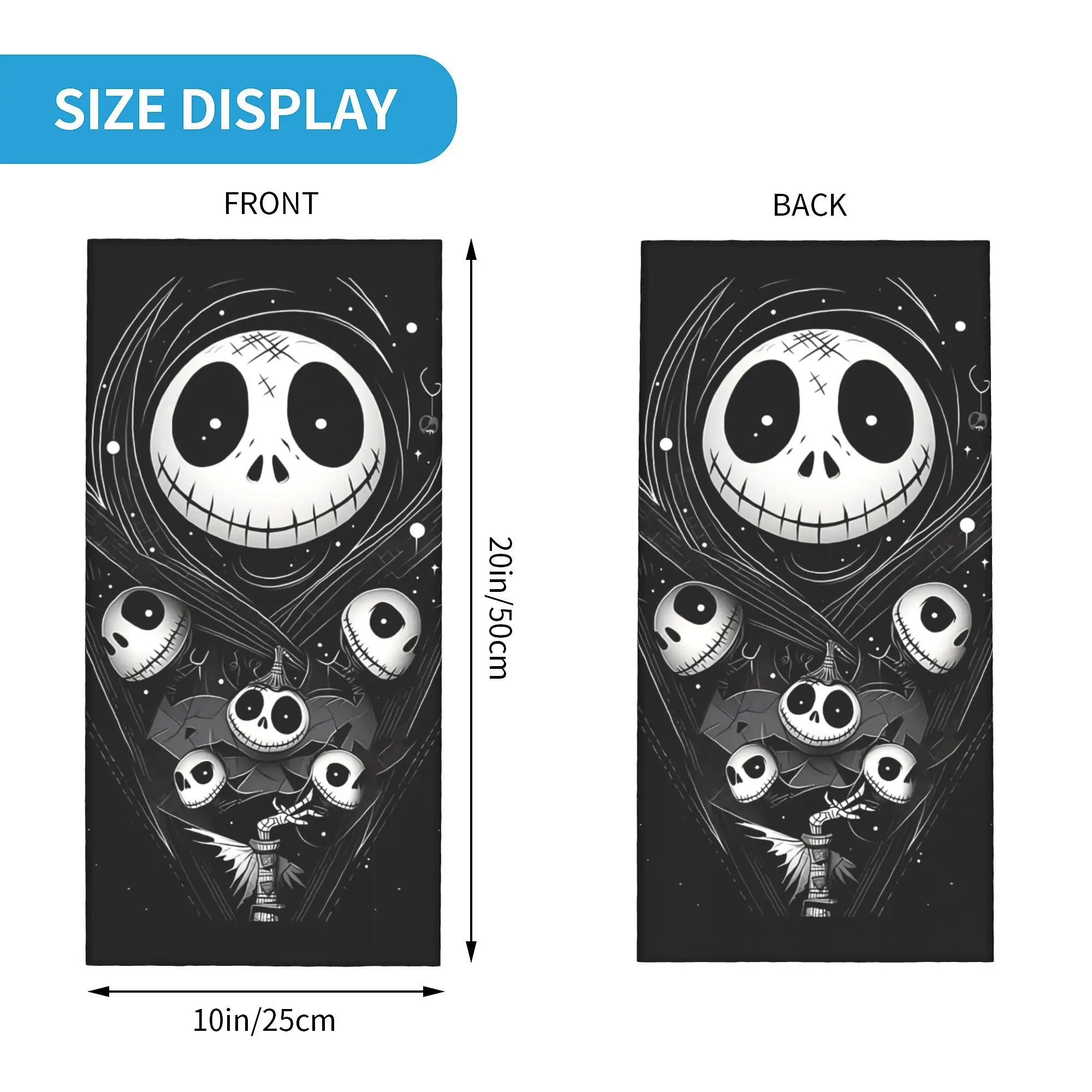 Custom Halloween The Nightmare Before Christmas Bandana Winter Neck Windproof Wrap Face Scarf Jack Skellington Gaiter Headband