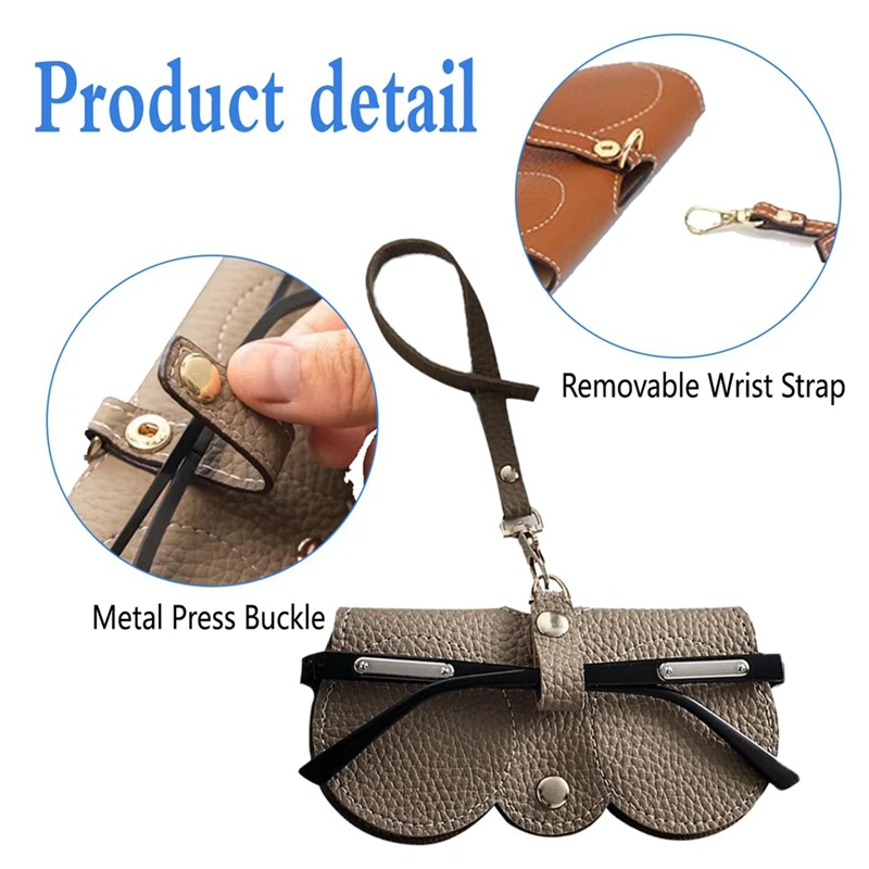 

5 шт. мягких кожаных чехлов для очков, органайзер для переноски очков, футляр для очков с ремешком на запястье, тонкий прочный чехол для солнцезащитных очков