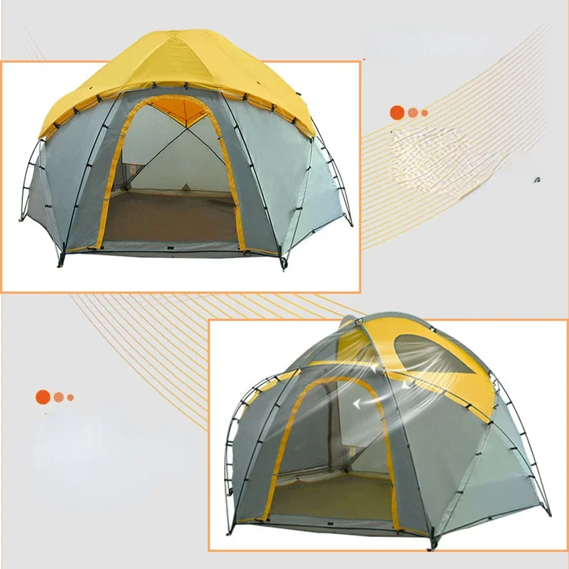 5 6 8 10 Person Outdoor Camping Hemispherical Dome Tent Portable Family Car Self Driving Party Hiking Aluminum Beach Ball Tent