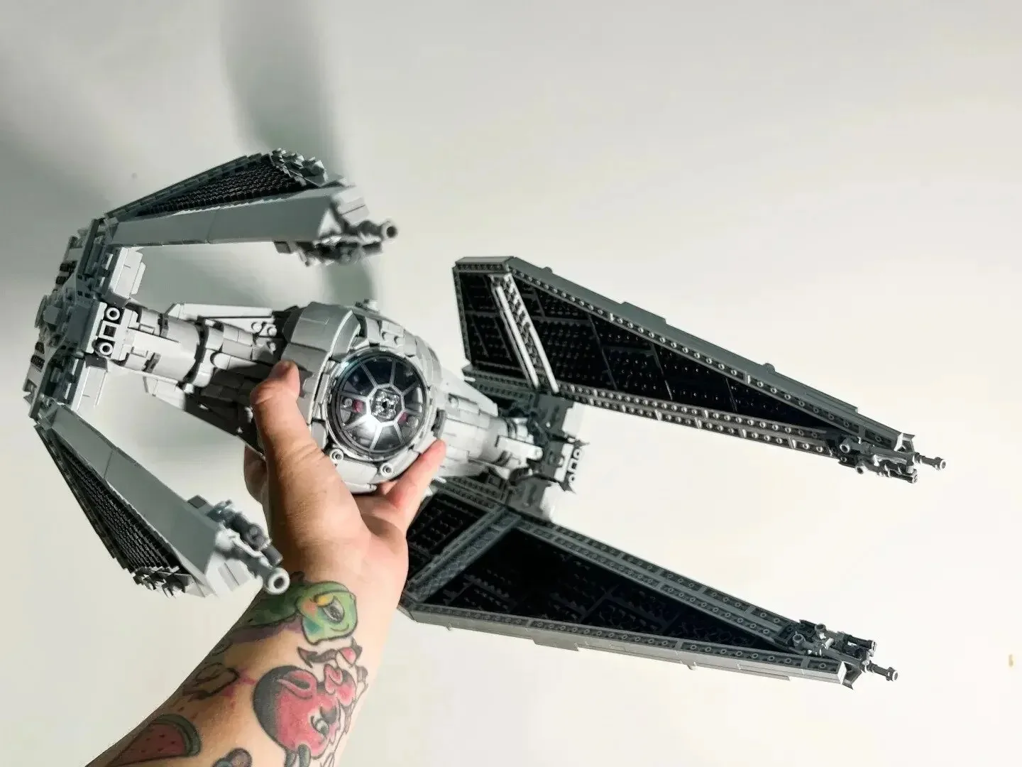 Spaceship MOC TIE Interceptors Building Blocks Modified from Imperial Fighters 75382 DIY Assembly Bricks Gift