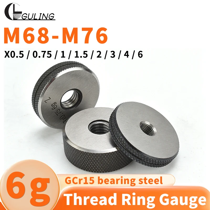 

GULING 1SET(1*GO+1*NOGO) 6g Accuracy M68-M76 Metric Standard Fine Tooth Thread Ring Gauge Measure Tool X0.5/0.75/1/1.5/2/3/4/6
