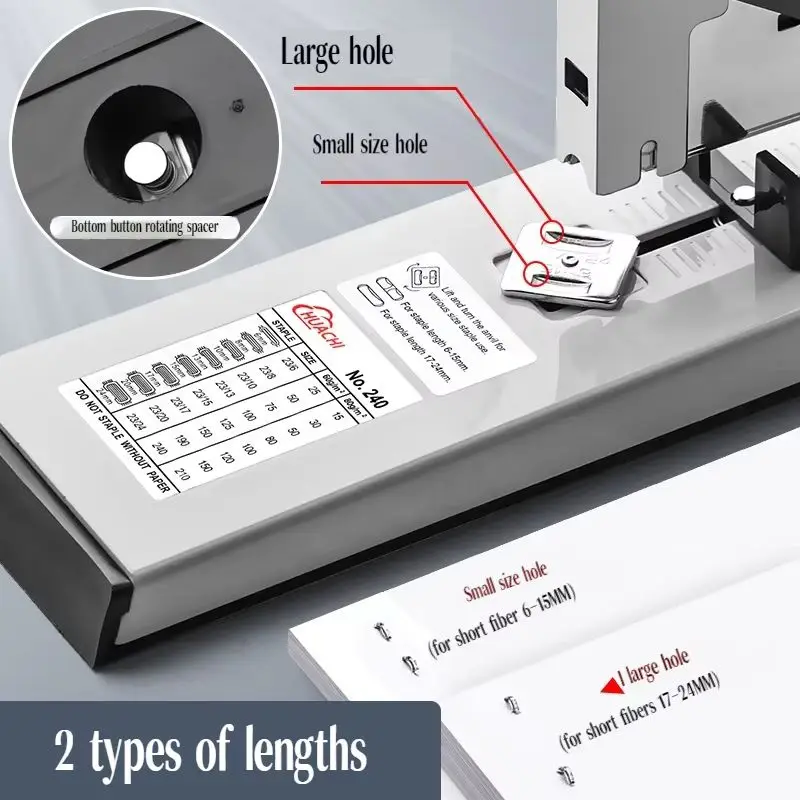 Sturdy Handhled Metal Staplers Portable Bookbinding Stapling Tool 2-200sheet Capacity Heavy Duty Staples Fit For Office Supplies
