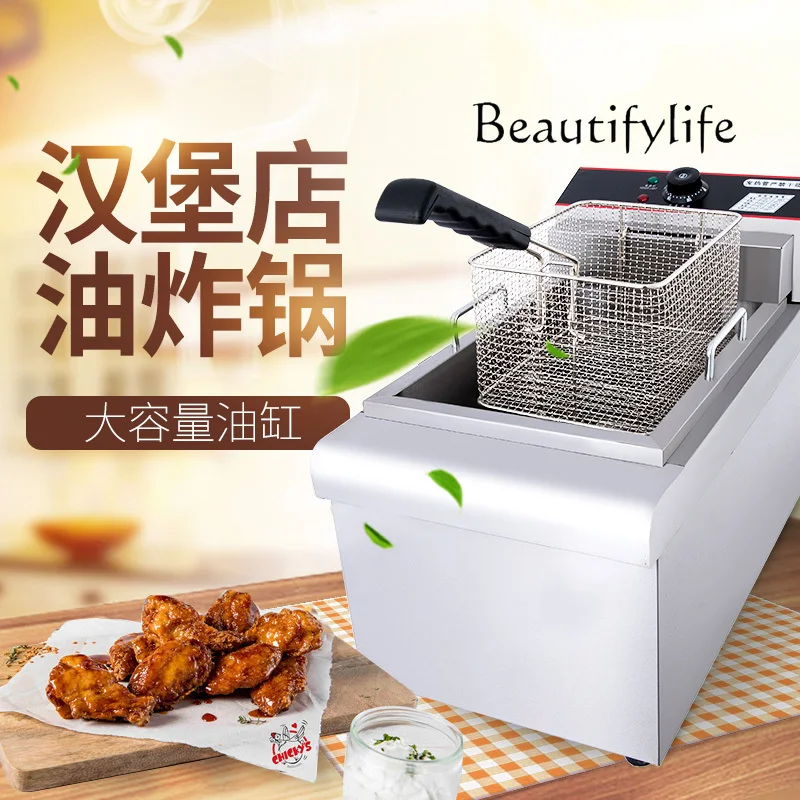 Double cylinder electric fryer 12 liters commercial fryer burger shop equipment