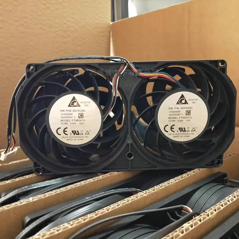 for Delta FT482A10 Dual Motor Cabinet Cooling Fan 10038 Gauge High Performance Violent Airflow for Server Rack Industrial Use