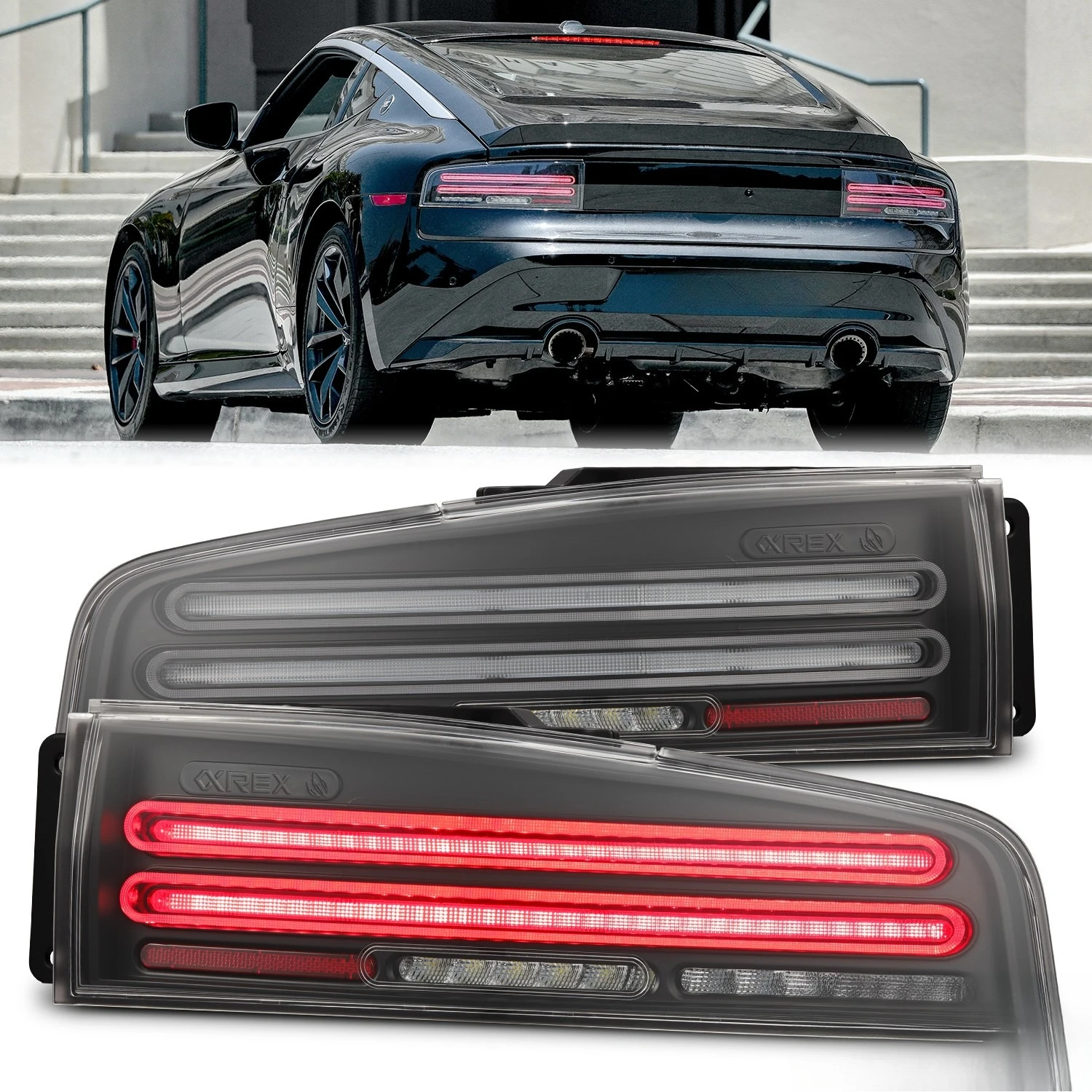 

For 23-25 Nissan Z Twin-Loop Style NOVA-Series LED Tail Lights Black