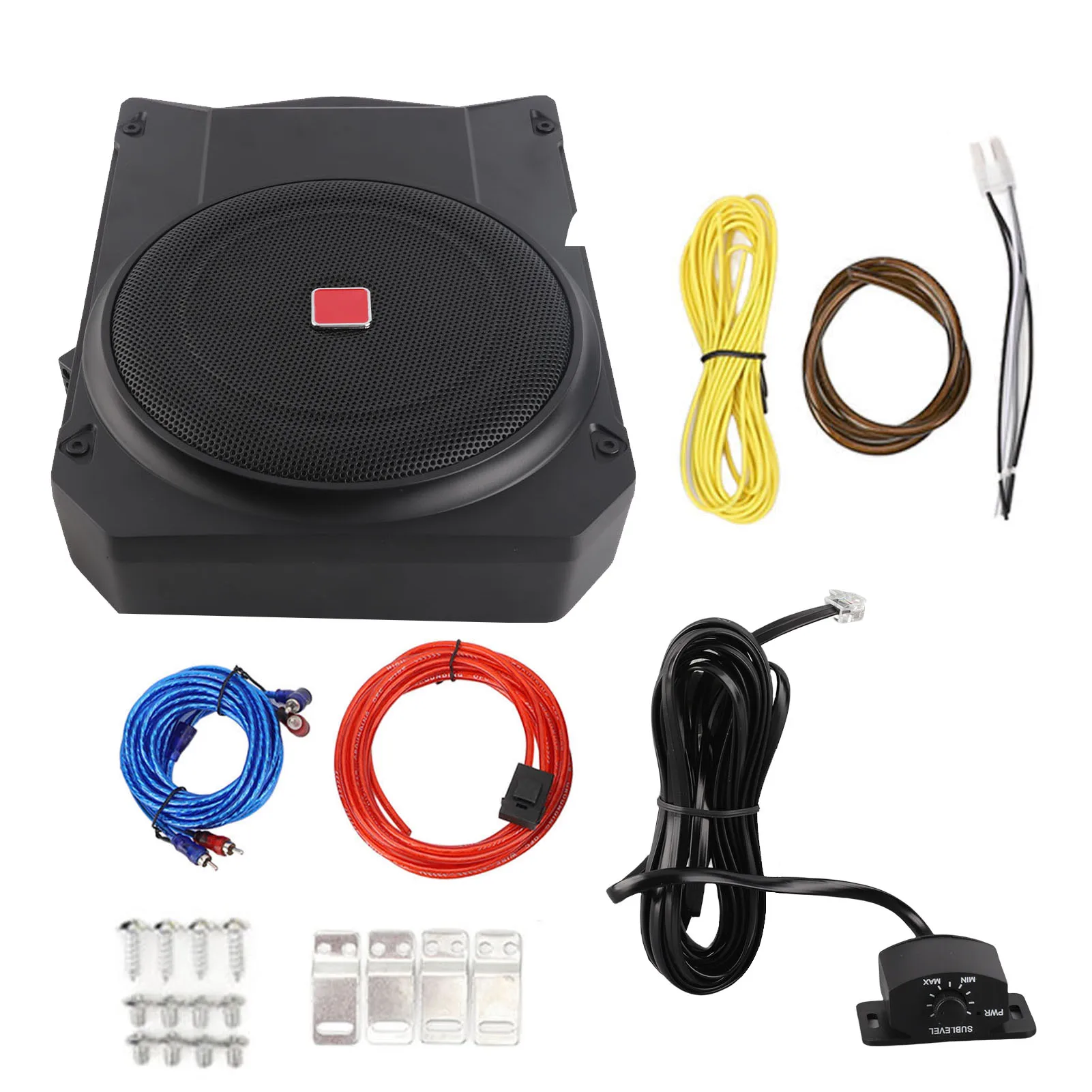 

Under Seat Subwoofer 10 Inch Active Subwoofer Powerful 800W Adjustable Input Sensitivity 2.5 Ohms Compact for Car Sound System