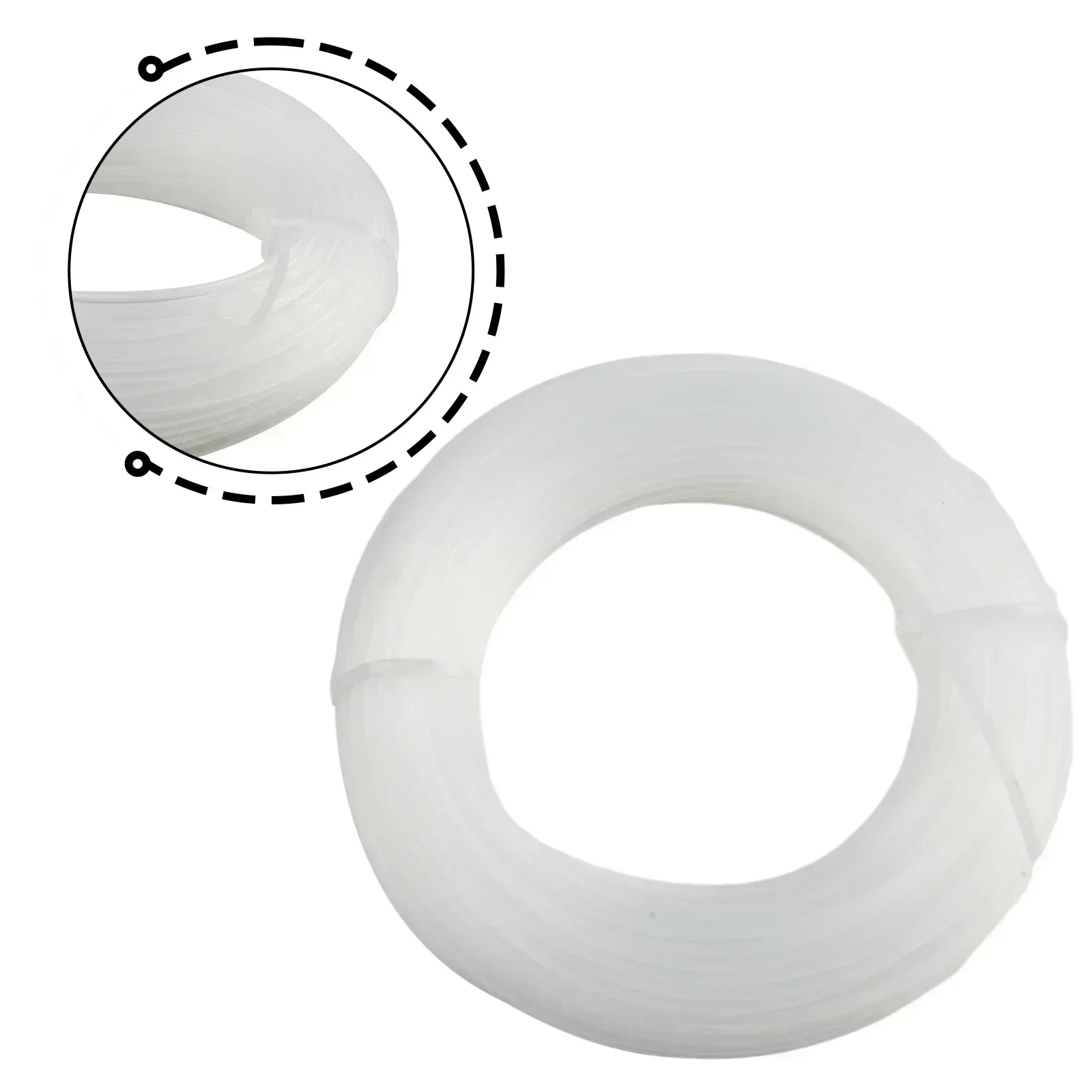 Línea de corte de 1,6mm x 20m, alto rendimiento de corte para trabajos de corte y bordes, cadena de línea de cortacésped de nailon blanco