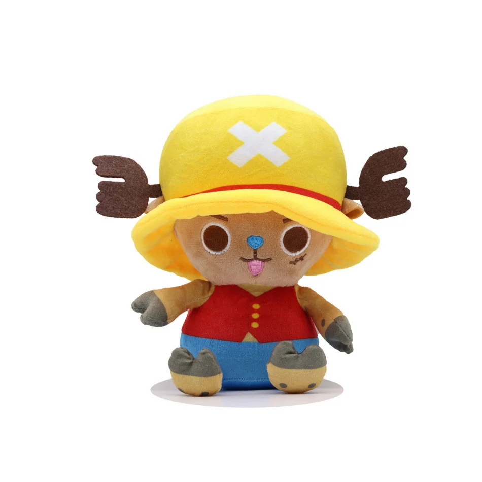 Peluches Originales de Anime Japonés de 25 cm, Figuras de Dibujos Animados de One Piece, Luffy, Chopper, Ace, Roronoa Zoro, Muñecos de Peluche Lindos, Regalos de Navidad para Niños