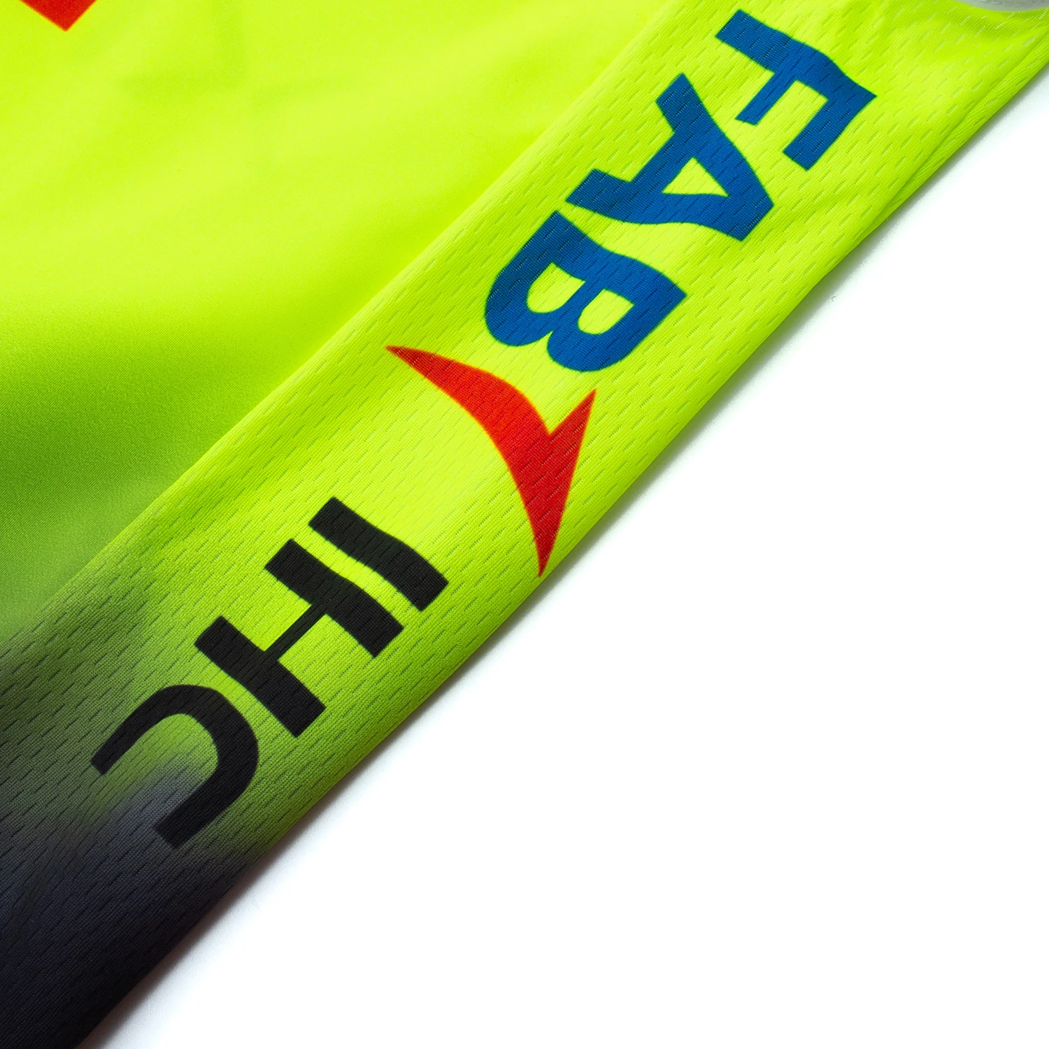 الأصفر الإمارات العربية المتحدة جيرسي سريعة الجافة فريق INEOS الدراجة سترة واقية الرجال النساء ركوب Ropa Ciclismo أكمام الدراجات جيرسي التي شيرت