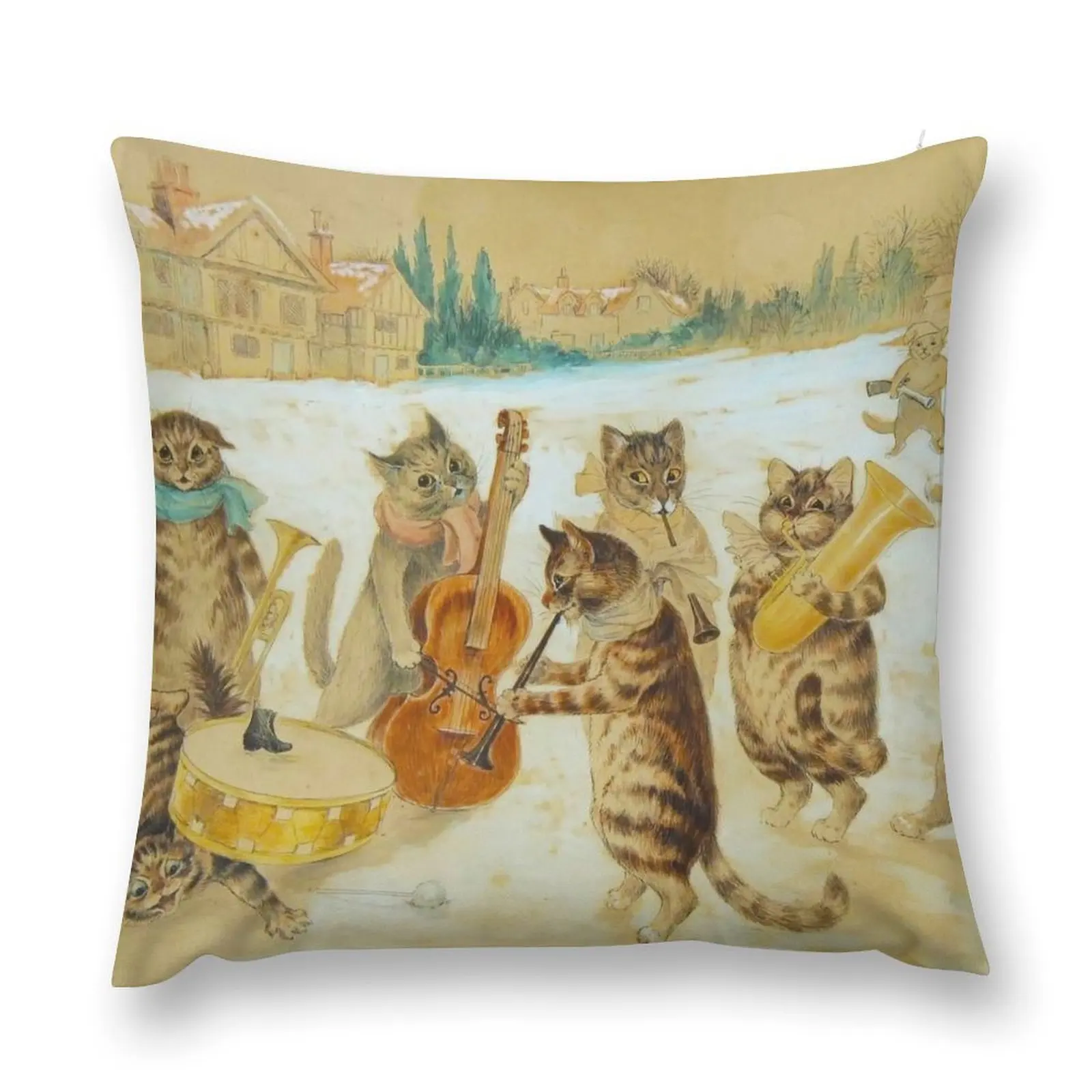 

HD LOUIS WAIN - Carol Singing Throw Pillow Couch Cushions Decorative Pillow Covers For Sofa pillow