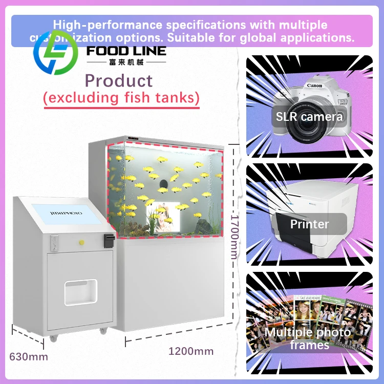 Goldfish-Themed Aquarium Selfie Photo Booth with SLR Compatibility Payment System & Self-Service Print customize