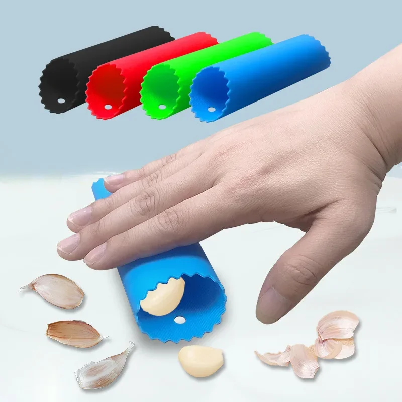 Rodillo pelador de ajos: removedor de piel de ajo con tubo de silicona, guantes de ajo rápidos y fáciles de pelar, utensilio de cocina para pelar