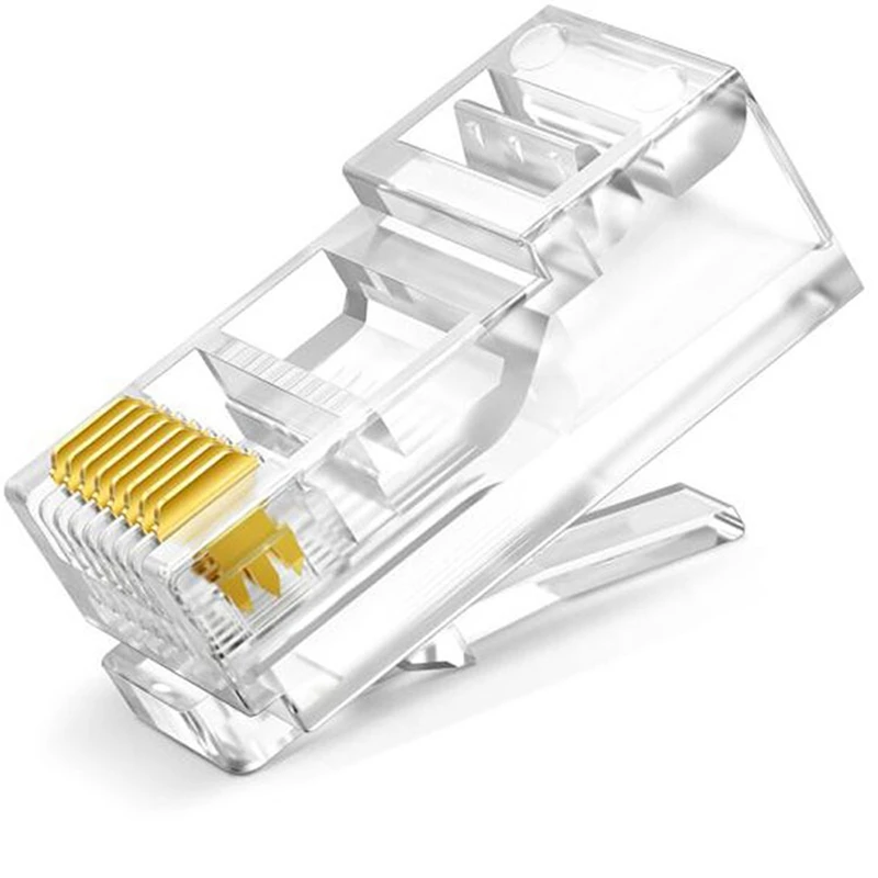 Kabel sieciowy RJ45 wtyczka modułowa złącze kabla Ethernet nieekranowane 8-pinowy modułowy zestaw wtyczek kryształowych Utp do adaptera PC