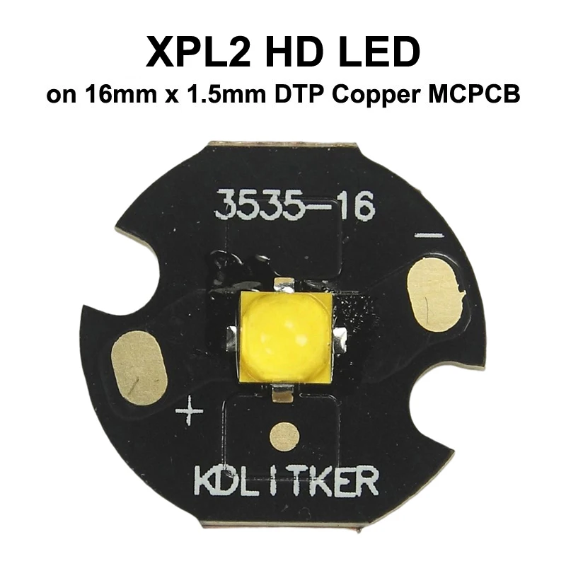 XP-L2 HD 6500K 5000K 4000K 3000K SMD 3535 LED Emitter on KDLitker DTP Copper MCPCB Beads Bulbs Flashlight DIY