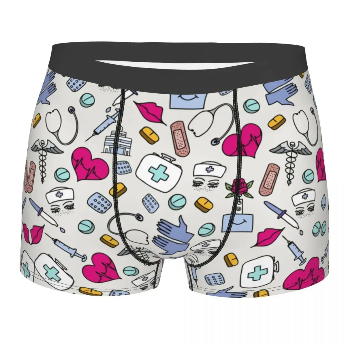 Pattern Nurse Underwear Male Print Custom Cartoon Nursing Boxer Shorts Panties Briefs Soft Underpants