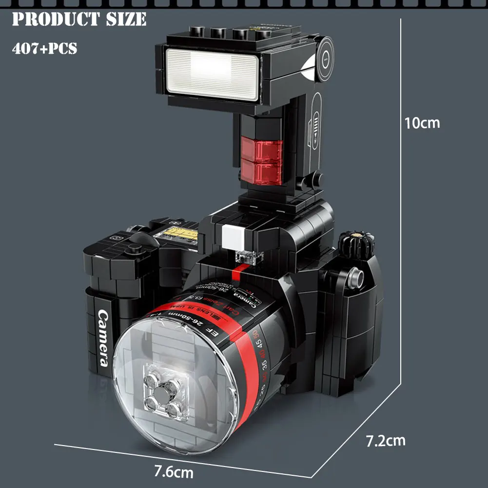 子供のためのレトロなデジタルカメラビルディングブロック,新しいおもちゃの置物fy2a slrレンガモード