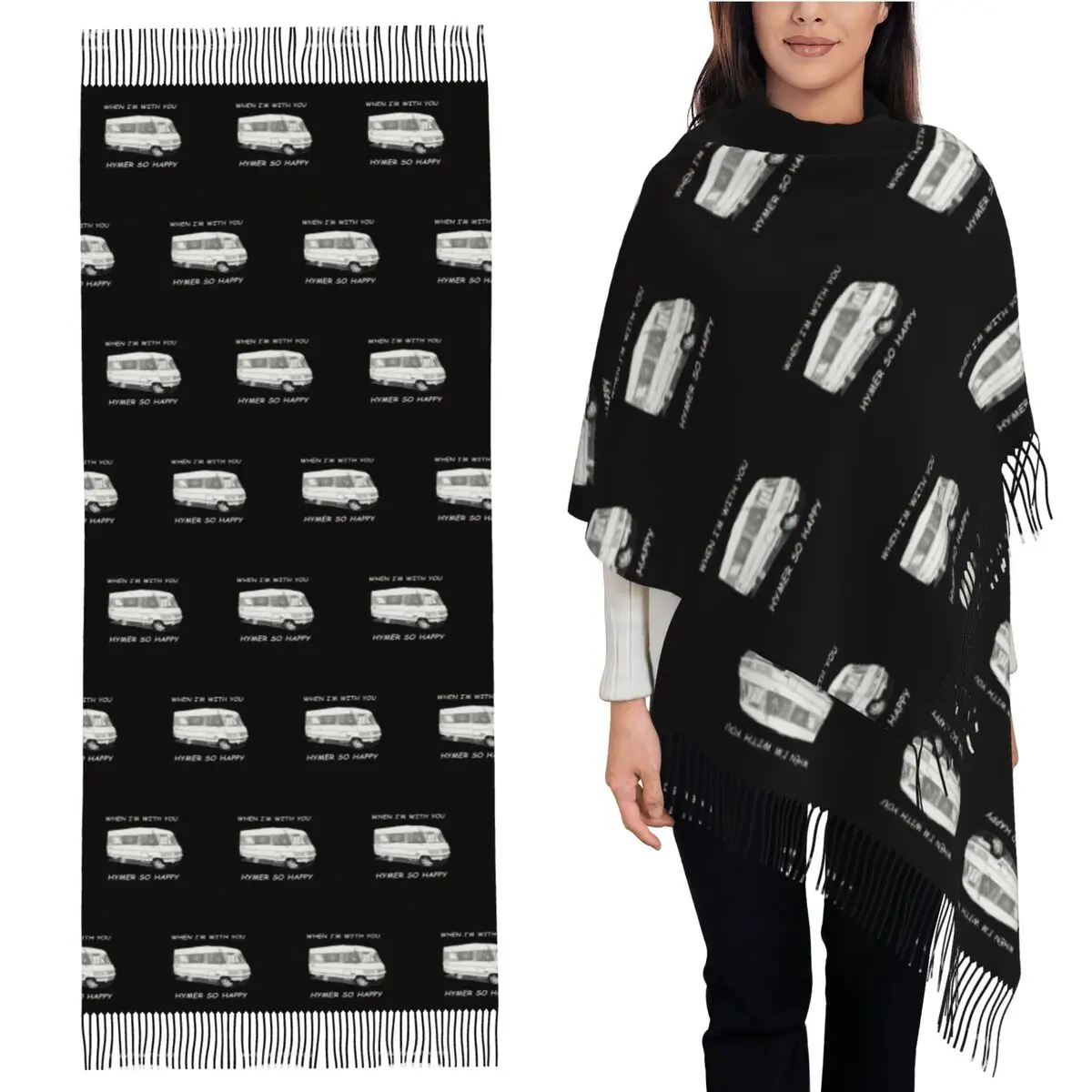 

"when I'm With You Hymer So Happy" Hymer B544 Designs Scarf Tassel Scarves Women Shawls and Wraps Long Fall Winter Shawl Wrap