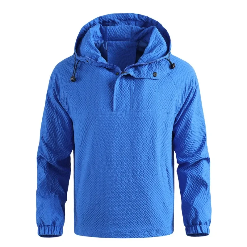 Autumn New Pullover Jackets For Men Loose Couple Bubble Fabric Casual Hooded Jacket Man Thin Outdoor Sports Running Coat Male