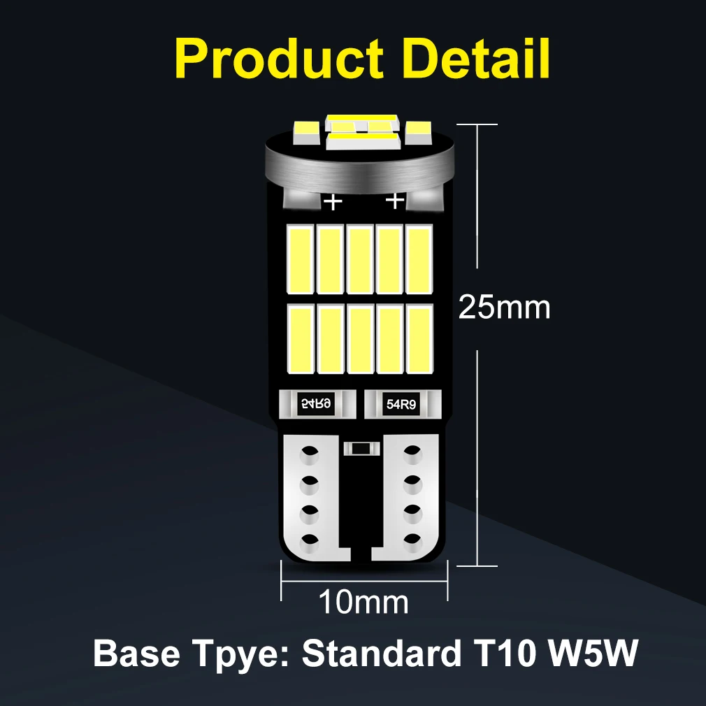 T10 W5W LED Canbus 4014 26SMD 194 168 LED Car Interior Map Dome Lights Parking Light Auto Signal Lamp White 6000K 12V