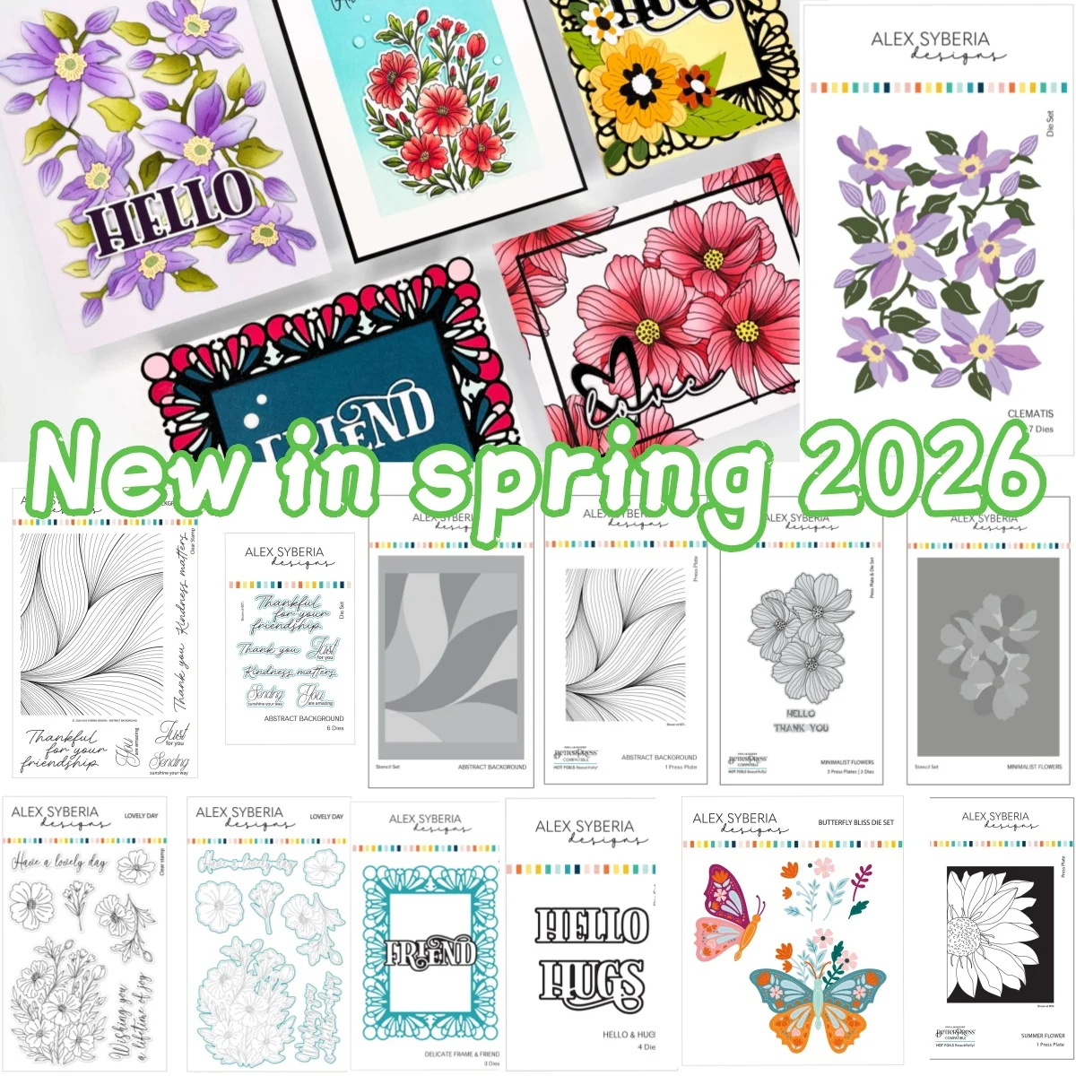 New Floral Letter Abstract Background Butterfly Metal Cutting Die Clear Stamps Stencil Hot Foil for DIY Gift Card Scrapbook 2026