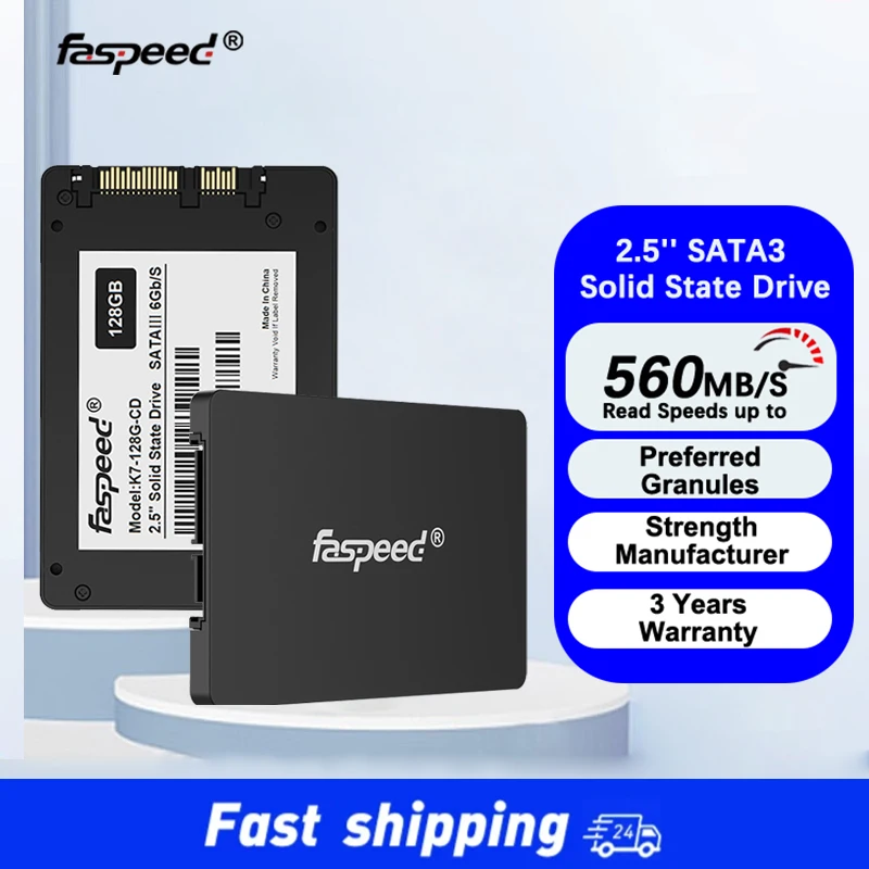 Faspeed 10Pcs 2.5 Sata 3 SSD 1TB 512GB Hard Disk 256GB 128GB Solid State Drive Desktop PC Laptop Sata3 HD 1 TB 256 GB 128 512 GB