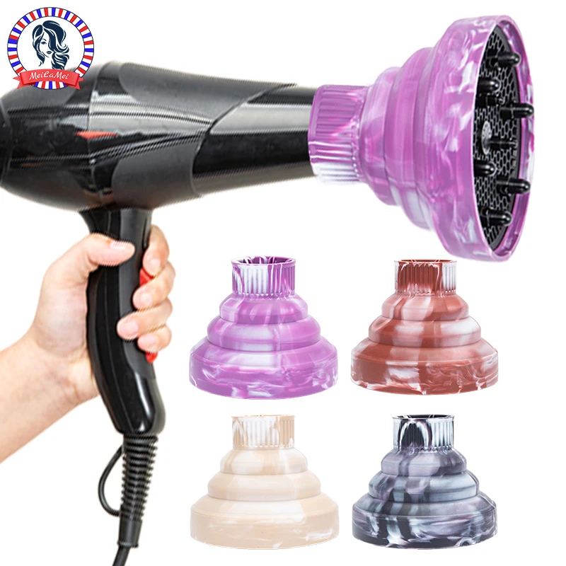 WANMEI Retractable Silicone Hair Dryer Diffuser - Universal Blow Dryer Attachment for Curly Hair Styling & Frizz Control