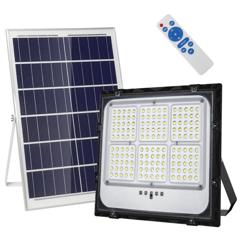 High-capacity battery efficient charging day and night induction waterproof ABS material high brightness solar flood light 300w