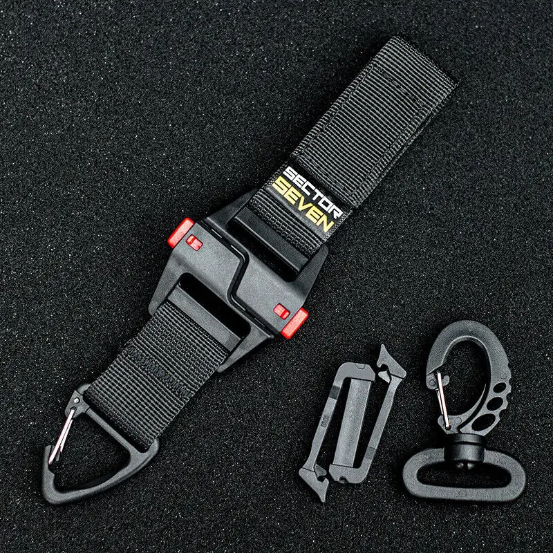 Quick Release Molle Belt Webbing Strap Hanging Single Point Hook Keychain Double Pressing / Magnetic Buckle