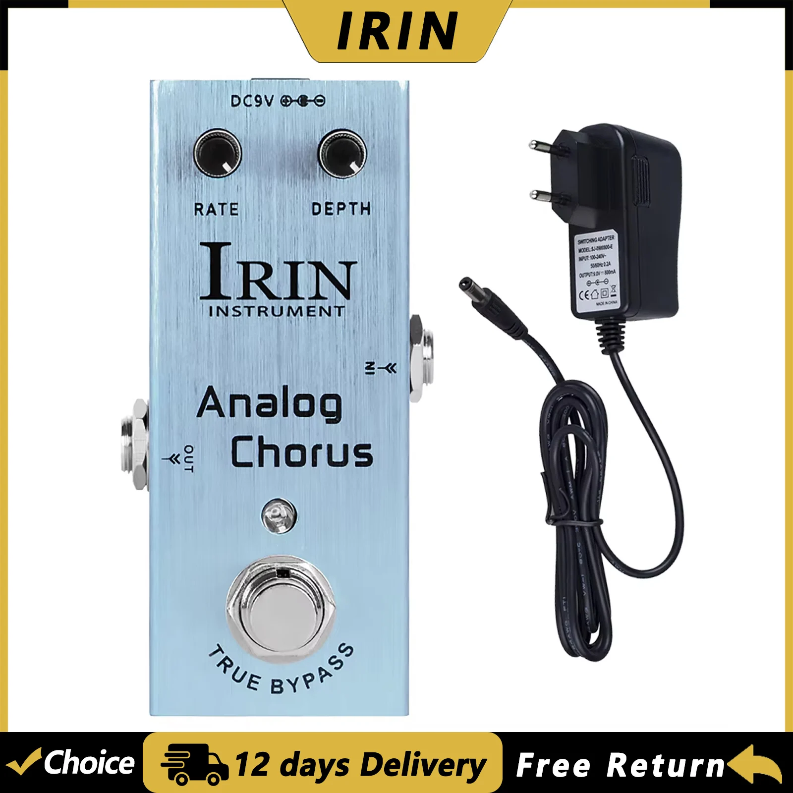IRIN AN-08 Guitar Analog Chorus Effect Pedal Circuit Chorus Tone Metal Shell Pedal True Bypass Guitar Parts & Accessories