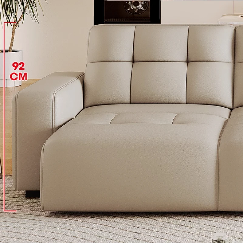 Sofás de lujo de cuero genuino, cama minimalista reclinable, sofá moderno italiano, suelo de 3 plazas, Divano Soggiorno, muebles para sala de estar