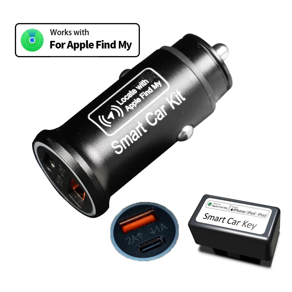 

Universal Mini Car Charge AP200 GPS Locator Cigarette Lighter Iphone Ipad USB Type-C Find My Apple Official App Anti-lost