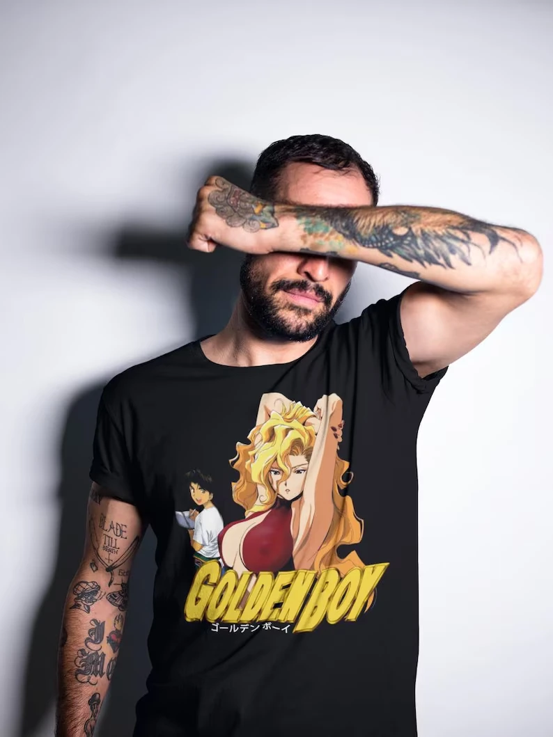 Golden Boy T-shirt Vintage Loose Oversized Unisex Print T-shirts for Men Women Fashion Hip Hop Street high quality Comfortable
