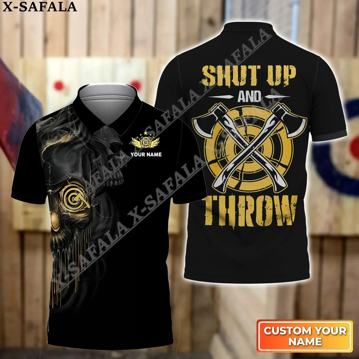 Shut Up And Throw Axe Throwing 3D Printed Men Women Thin Polo Shirt Collar Short Sleeve Street Wear Casual Tee-6