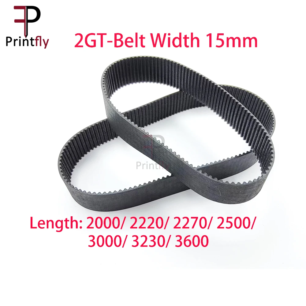 Printfly 2GT 2M GT2  Timing belt Pitch length 2000/2220/2270/2500/3000/3230/3600MM Width 15mm Rubber closed