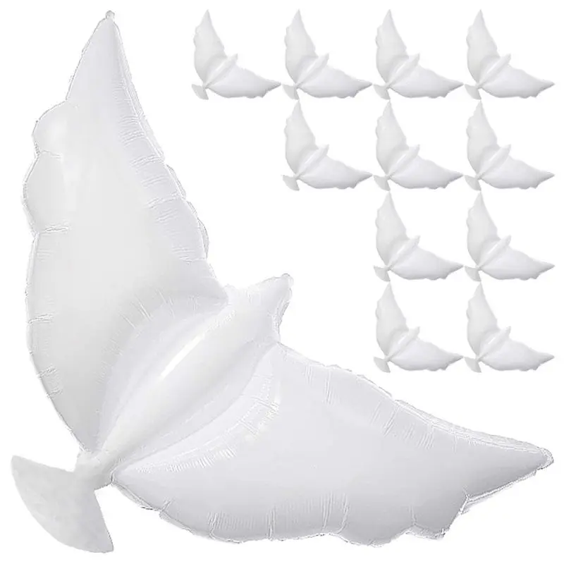 ABKW-12 Piece Dove Balloons Memorial Release In Sky White Party Decorations Biodegradable Angel Lanterns Funeral