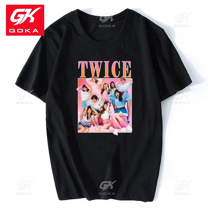 Twice Korean Style Kpop Men Women T Shirt  Harajuku Streetwear Men Cotton Hip Hop T Shirts Vintage Aesthetic Clothes Unisex Tees