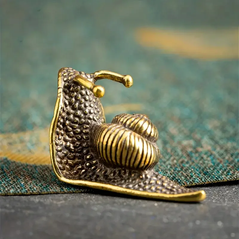Vintage Brass Snail Figurine Collectible, 1pc Metal Snail Statue for Indoor Decor