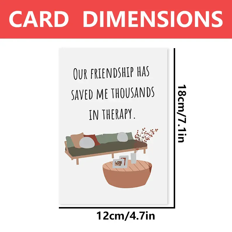 1pc cards, fun and creative, for family and friends, card for best friend, thanks for being my person